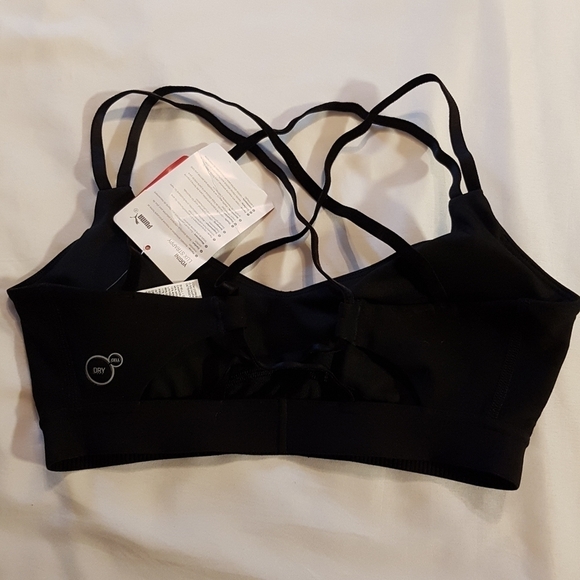 Puma women's size xs Yogini Lux Strappy padded black bra, NWT - Picture 7 of 10